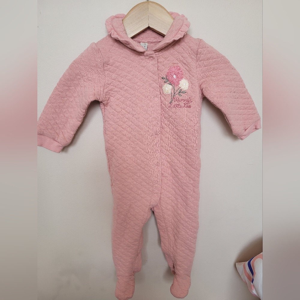 Chick Pea Pink Quilted Footie 6-9m